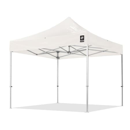 E-Z Up Freedom83 Shelter, 10' W x 10' L, TAA Compliant, Gray Aluminum Frame, White Vinyl Top F83KUV10WH